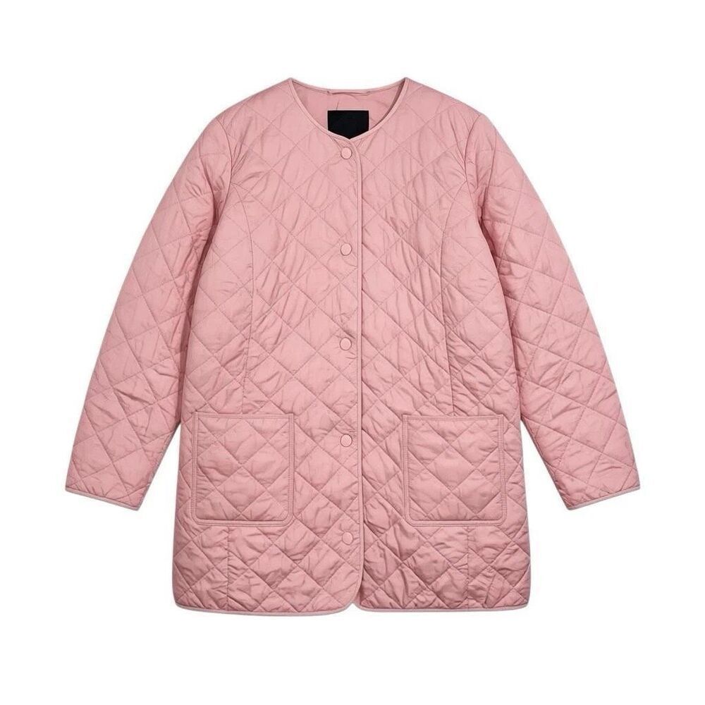 Talbots Jacket Quilted Snap Front Pink XL